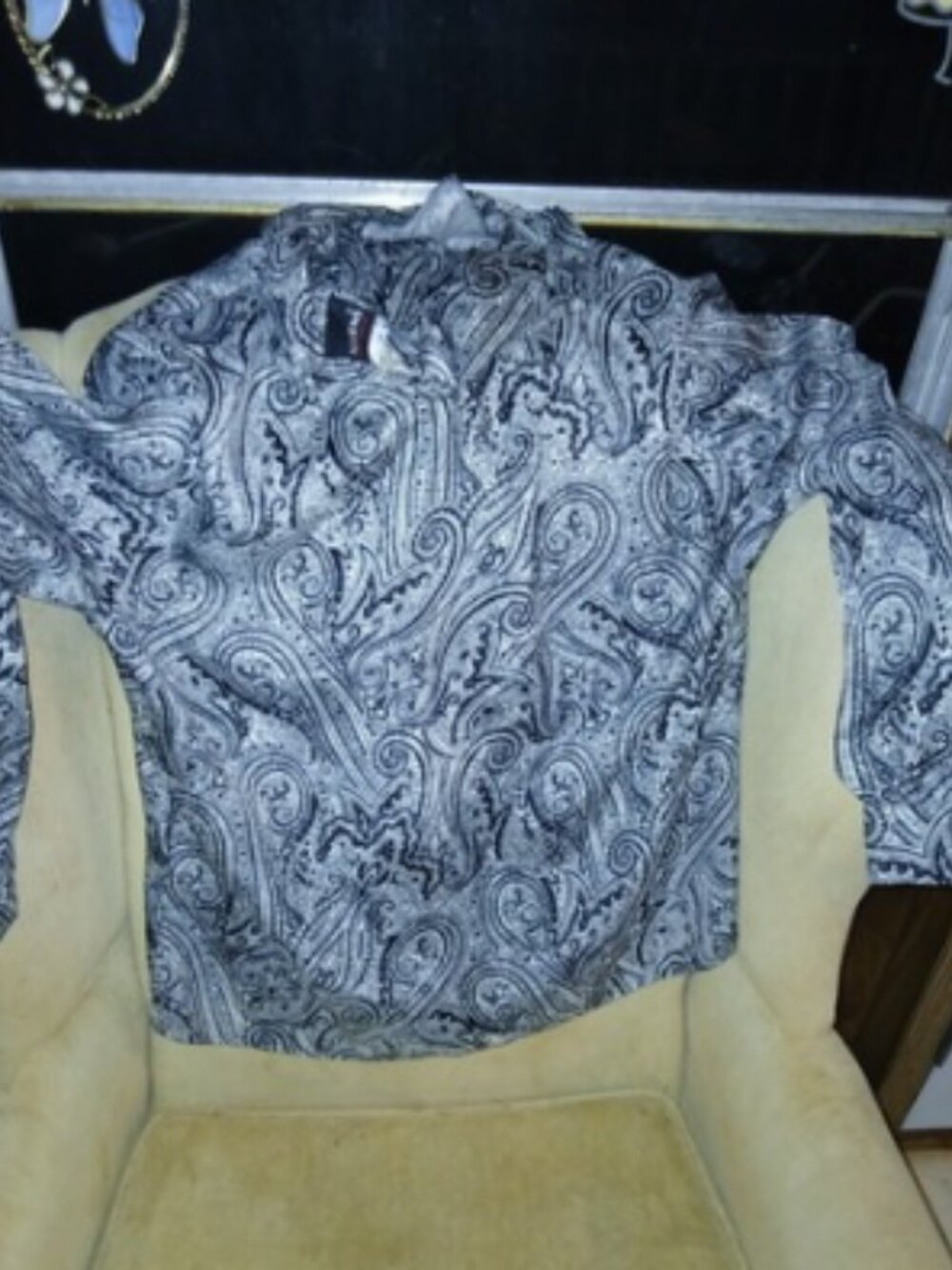 Notations Black & White Paisley Blouse - Size 18